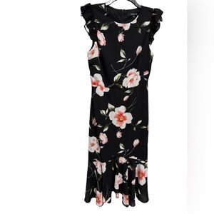 Sugarlips Pink and White Ruffled Tiered Midi Dress